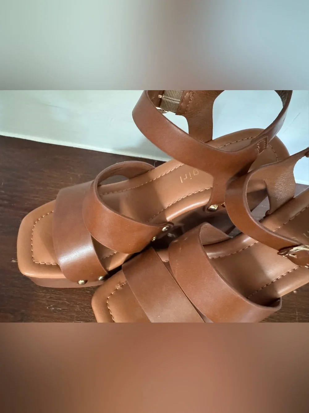 Madden girl brown block high heel chunky platform size 5